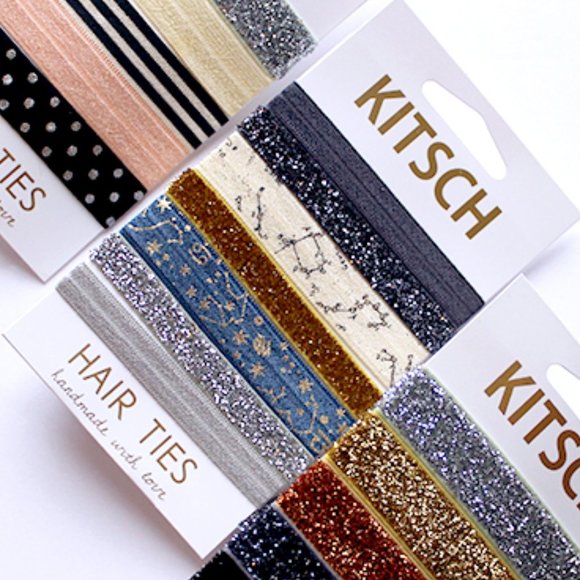 Kitsch Gentle Ribbon Hair Tie Ponytail Star Set - Picture 1 of 3